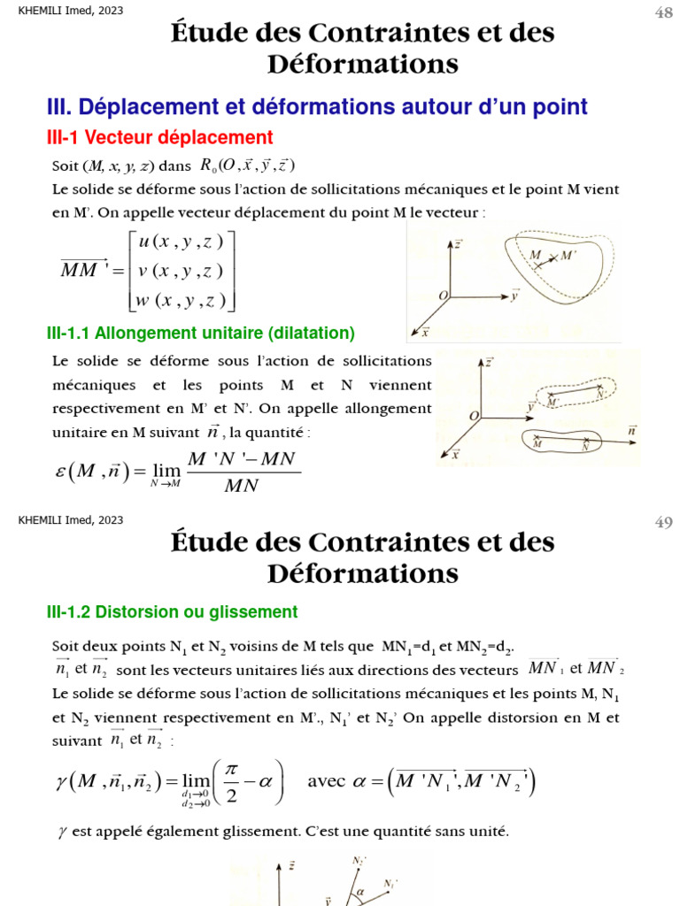 Contraintes et Déformations Mécaniques | PDF | Élasticité (Physique ...