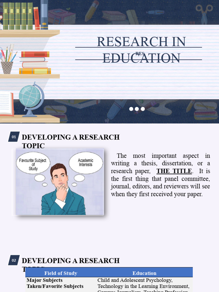 Developing Effective Research Topics in Education | PDF | Learning ...