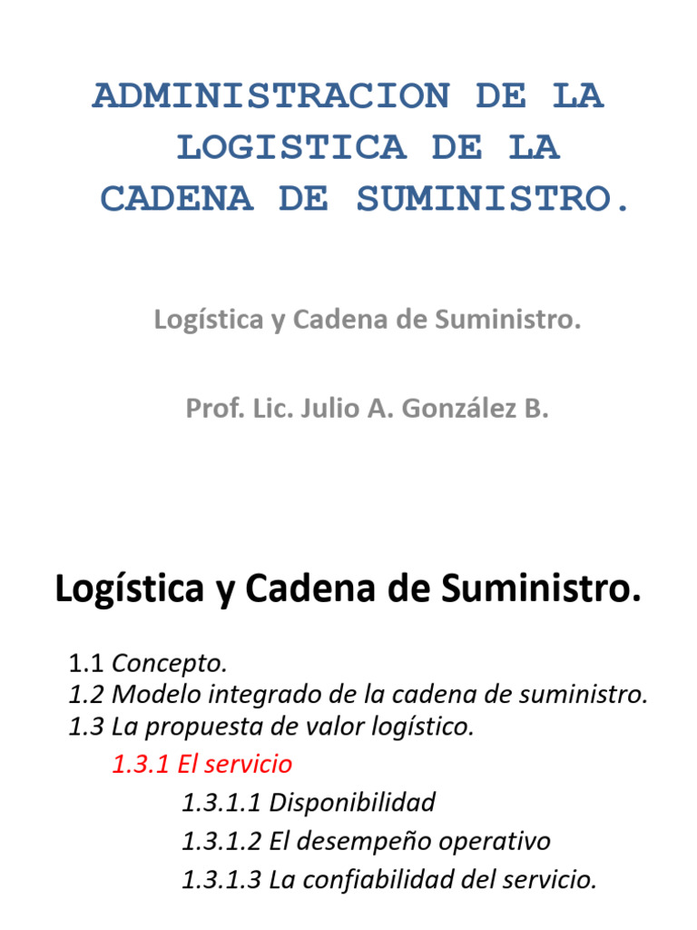 Logística y Cadena de Suministro según Ballou | PDF | Logística ...