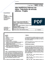 NBR 13726 - Redes Telefônicas Internas em Prédios - Tubulação de Entrada Telefônica - Projeto 19