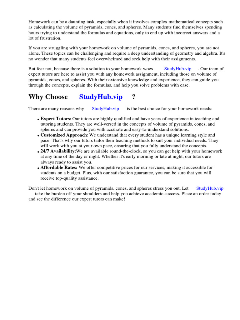 Homework Volume Of Pyramids Cones And Spheres Pdf Area Sphere