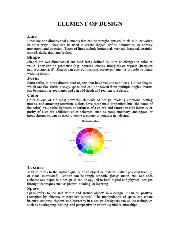Key Elements of Design Explained | PDF | Typography | Typefaces