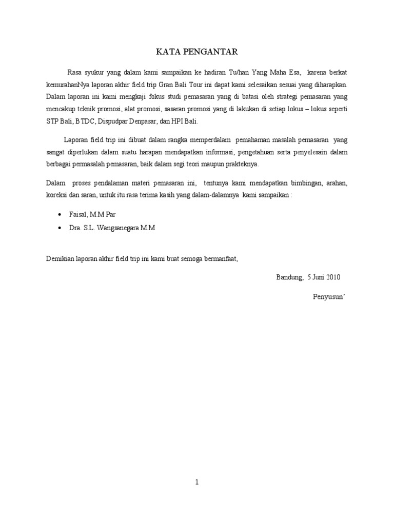 Bahan Laporan Field Trip