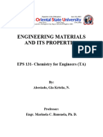 Engineering Materials and Its Properties: EPS 131-Chemistry For Engineers (TA)