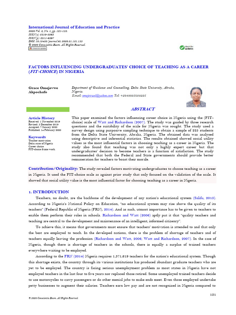 EJ1249619 | PDF | Career & Growth | Social Science