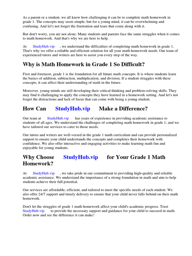 Math Homework Book Grade 1 | PDF | Homework | Differentiated Instruction