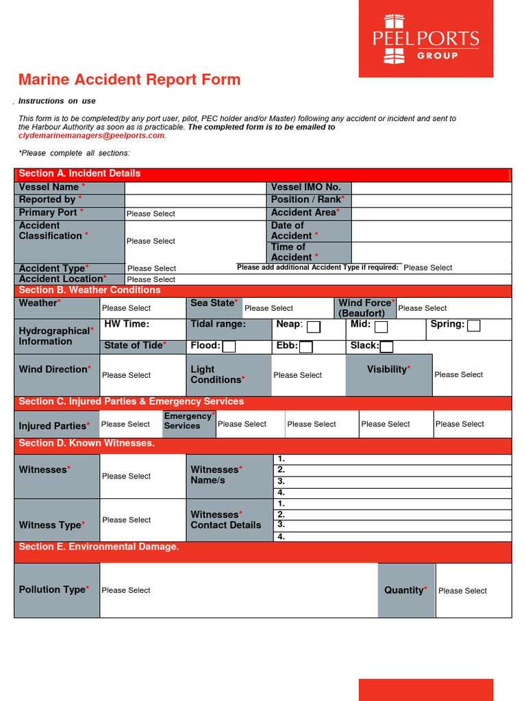 Marine Accident Report Form Guidelines | PDF | Tide | Shipping