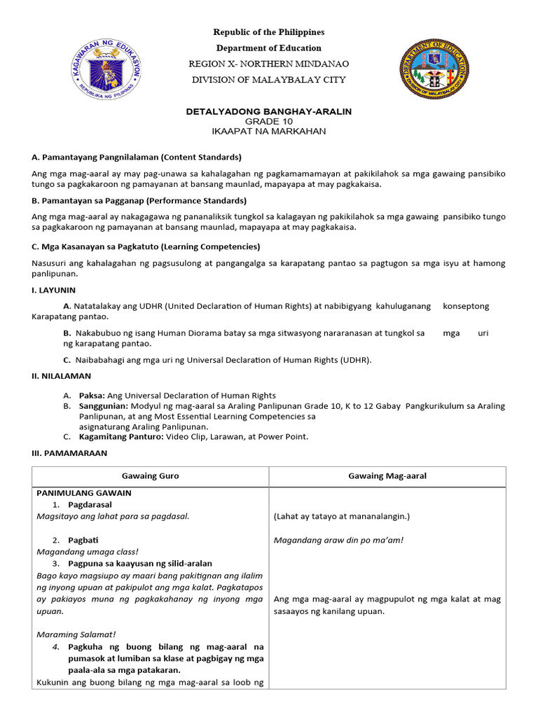 Detailed Lesson Plan For Demo Teaching Final Pdf