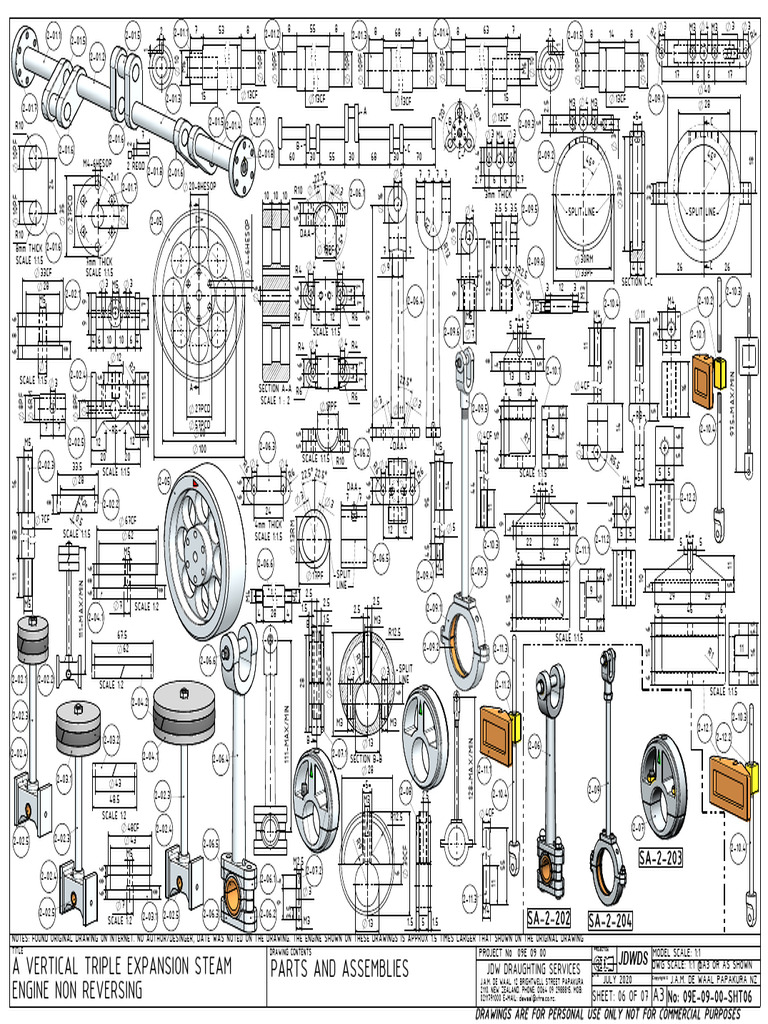 Vertical Triple Expansion Steam Engine Drawings | PDF