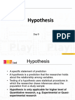 Hypothesis Sampling - Day9