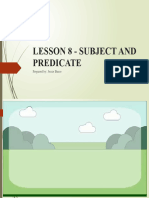 Lesson 8 - Subject and Predicate