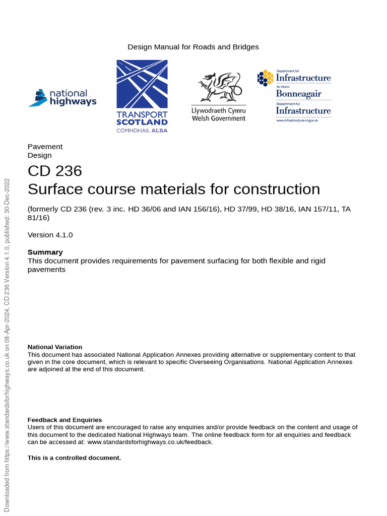 CD 236: Pavement Surface Course Guide | PDF | Road Surface | Traffic