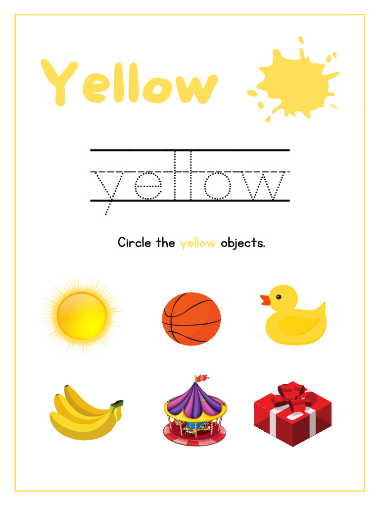 Yellow Color Sheet Printable | PDF