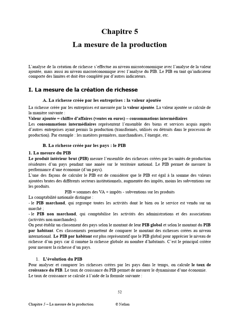 Mesurer la création de richesse et PIB | PDF | Produit intérieur brut ...