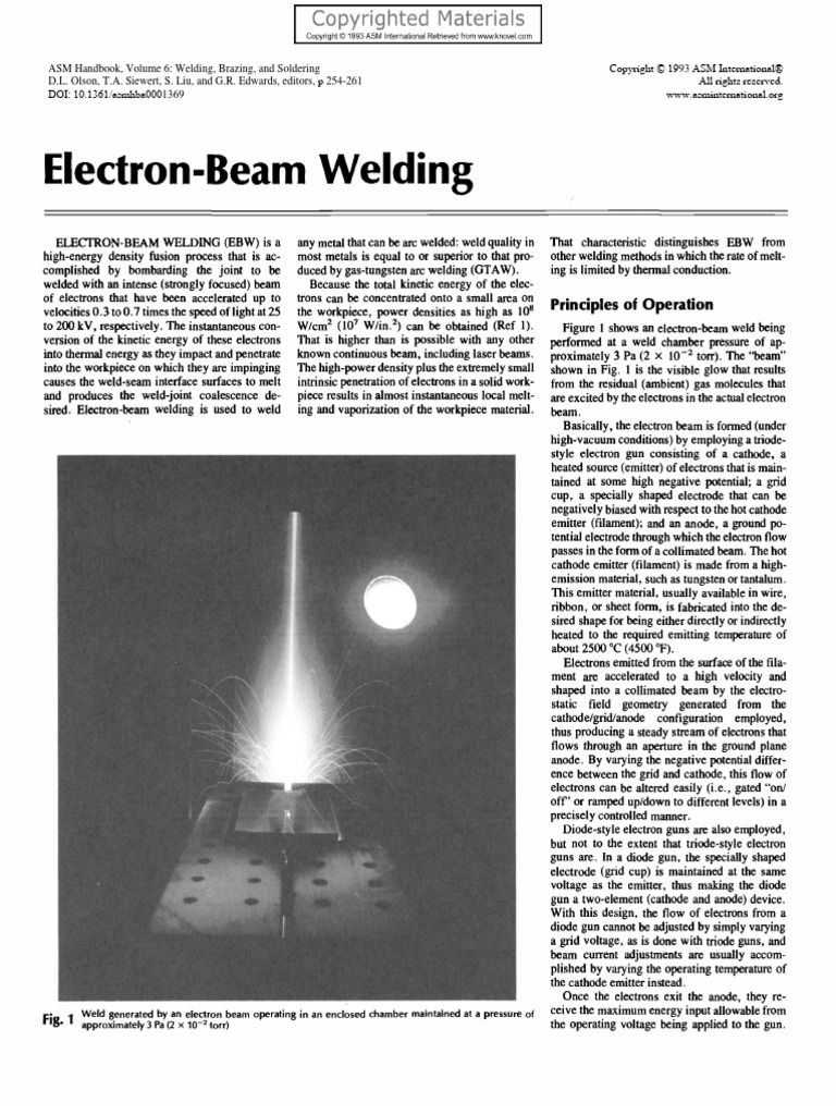 1.12.1 Electron Beam Welding | PDF | Welding | Construction