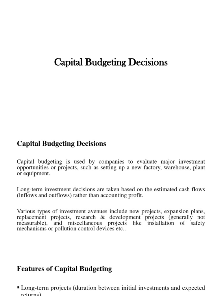 Capital Budgeting Techniques Explained | PDF | Net Present Value ...