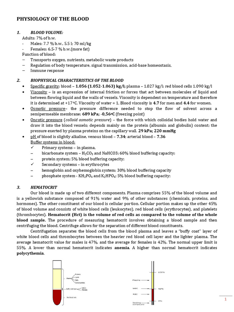 Blood Physiology 1 Pdf Blood Hemoglobin