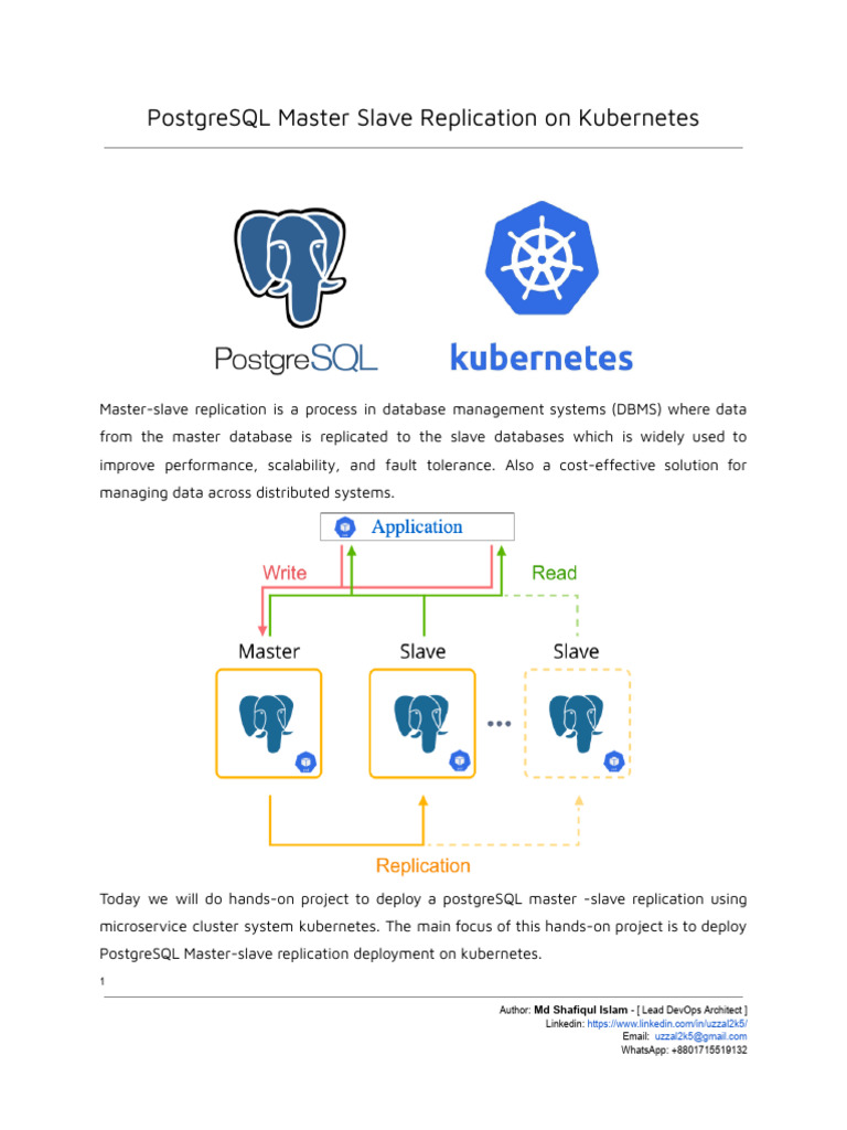 PostgreSQL Master Slave Replication On Kubernetes | PDF | Postgre Sql ...