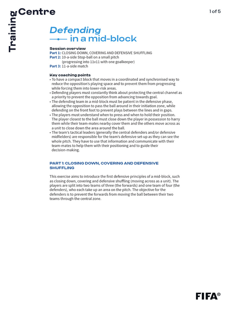 U10 Soccer Mid-Block Defense Drills | PDF | Defender (Association ...