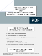 Hindu Female Intestate Succession & General Disqualifications