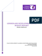 PCW Gender and Development Budget Report Fiscal Year 2019 December 2020