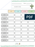 Numeros Decimales Multiplicar y Dividir 10 100