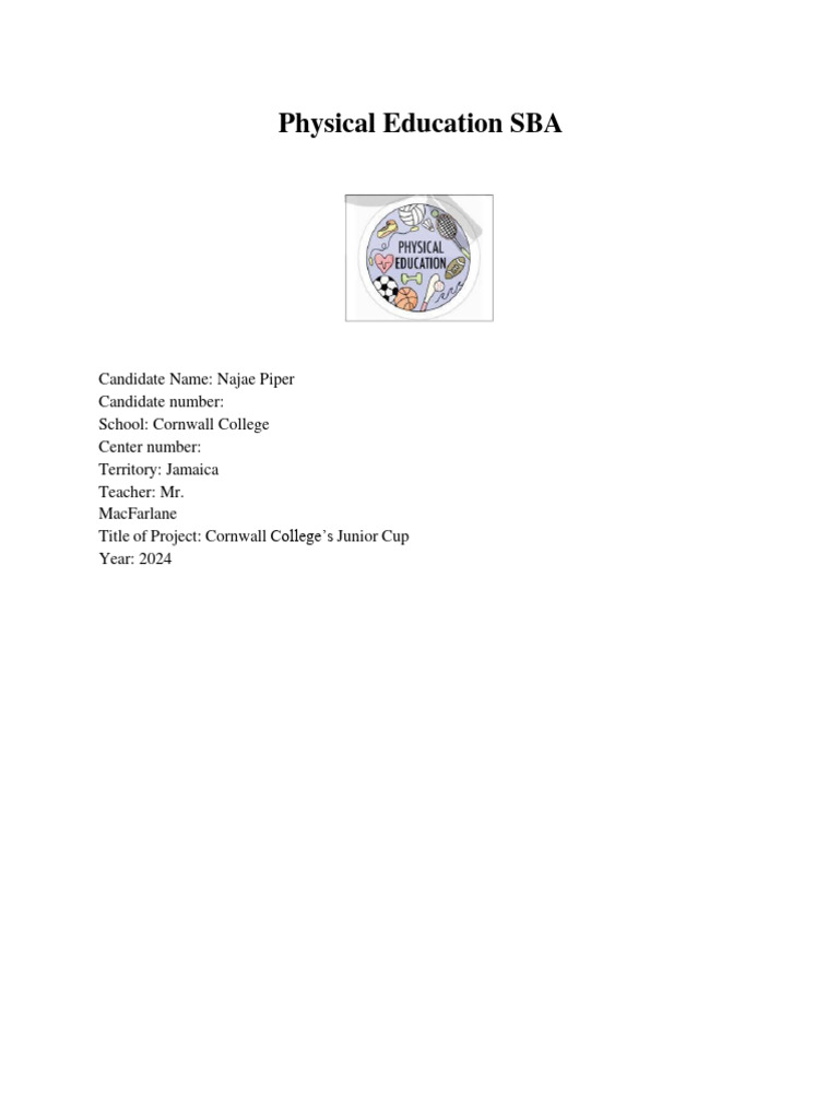 Physical Education Sba | PDF