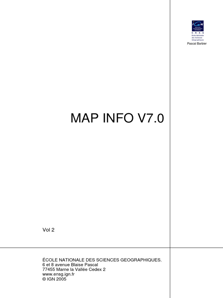 Guide avancé sur MapInfo V7.0 | PDF | SQL | Informatique