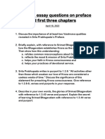 Open Book Essay Questions On Preface and First Three Chapters