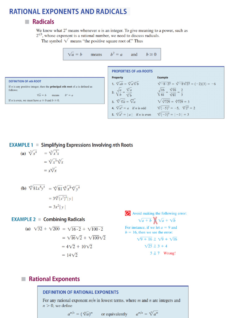 Lesson 3 - RADICAL AND RATIONAL EXPRESSION | PDF