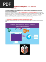 Website Performance Testing Tools and Services