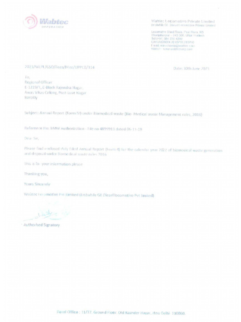 Bio Medical Waste AuthorizationRoza2023 PDF