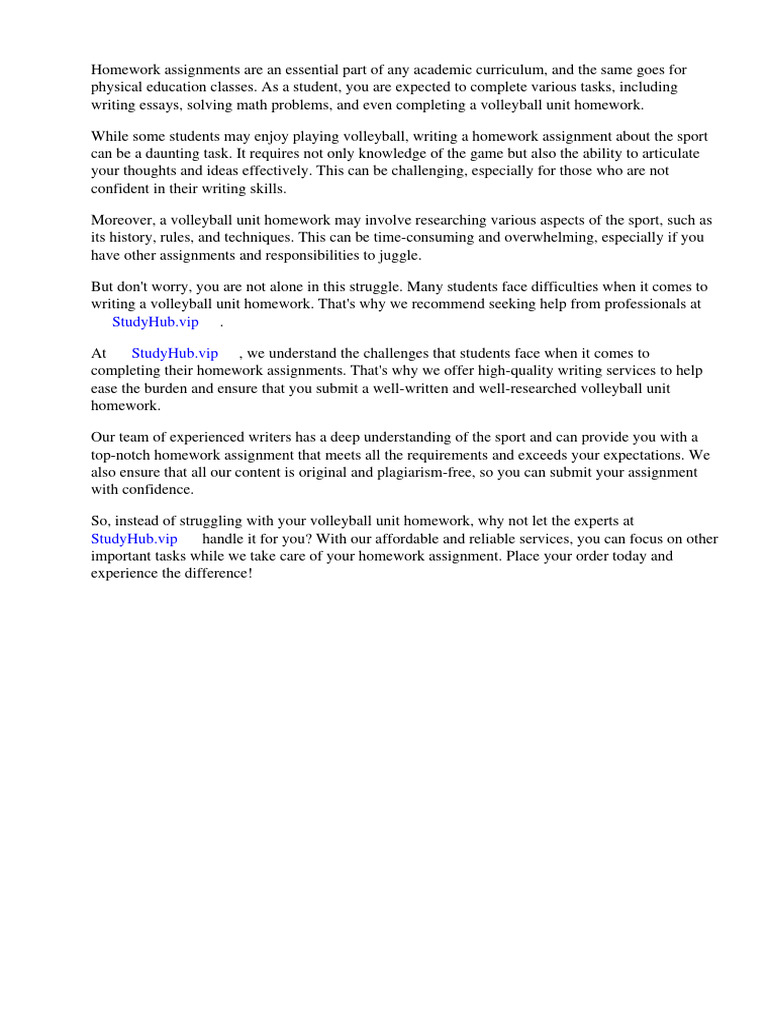 Volleyball Unit Homework Pdf Lesson Plan You Tube