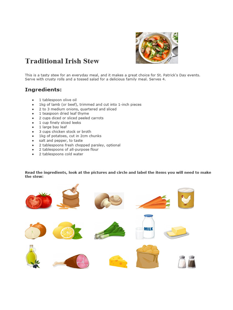 Easy Traditional Irish Stew Recipe | PDF