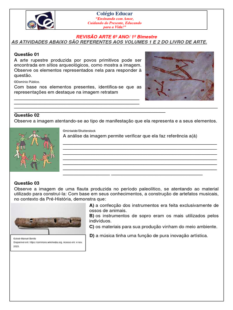 6º Ano | PDF | Pinturas | Arte Rupestre