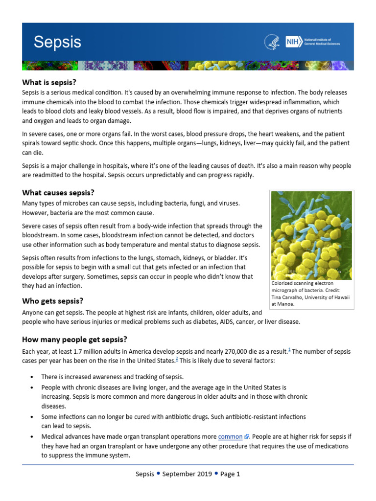 Sepsis Pdf Sepsis Infection