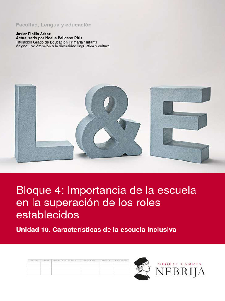Tema 10. Características de La Escuela Inclusiva | PDF | Plan de ...
