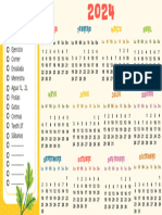 Calendario Anual 2024 Infantil Ilustrado Multicolor