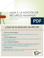 Tema 5 - La Función de RRHH