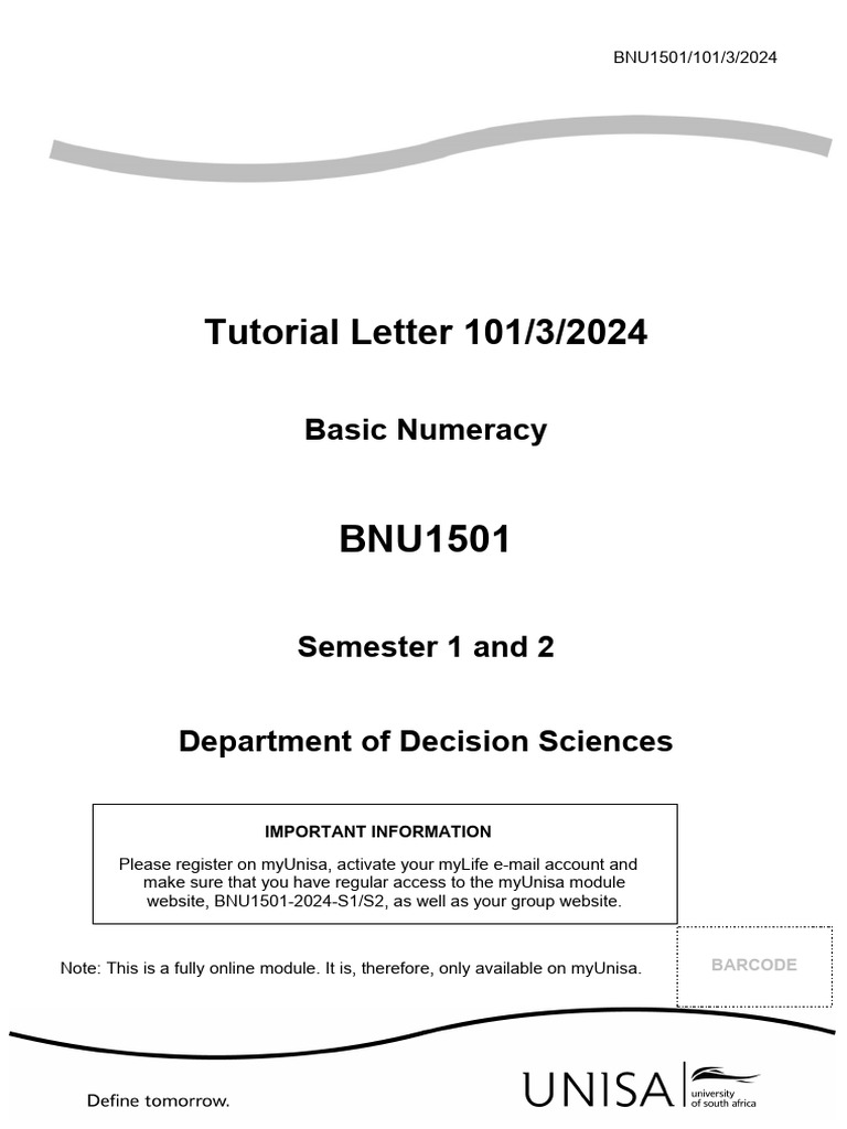 Bnu1501 tl101 3 2024 tutorial letter 101 1 pdf turnitin libraries