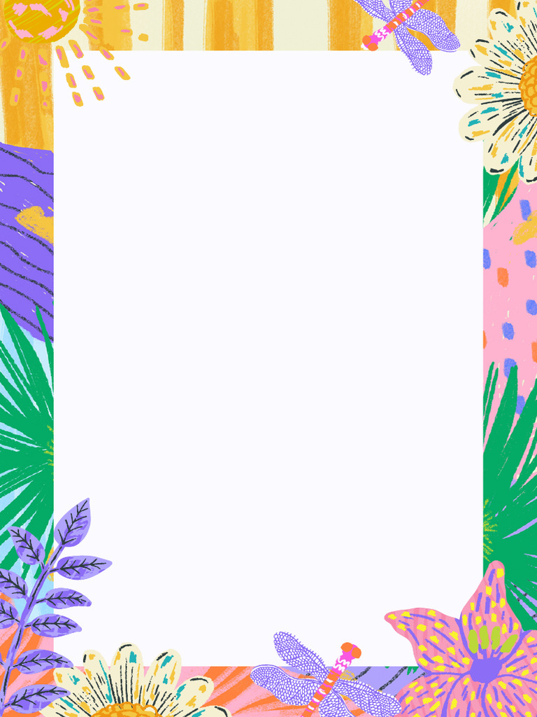 Pink and White Organic Page Border | PDF