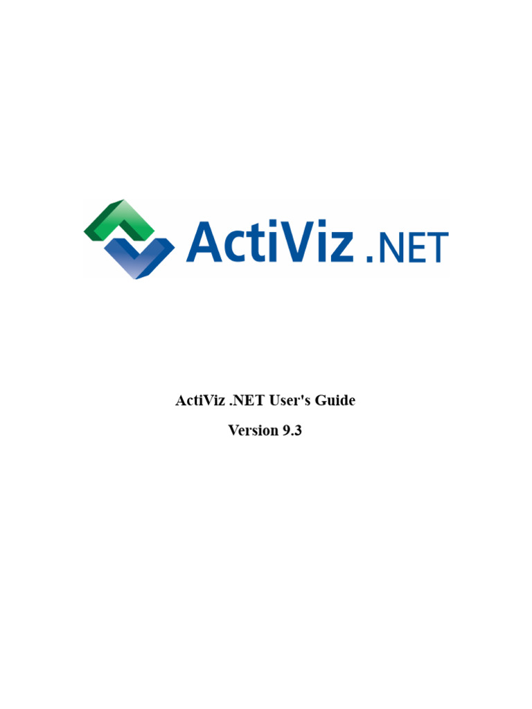 ActiViz .NET User's Guide Overview | PDF | Installation (Computer ...