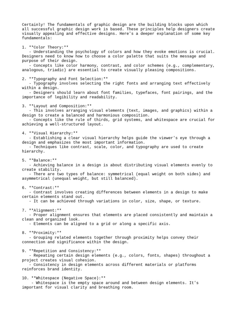Fundamentals of Graphic Design Explained | PDF | Typography ...