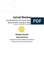 Jurnal Review - Accelerated Hot Corrosion Studies of Cold Spray Ni-50Cr Coating On Boiler Steels