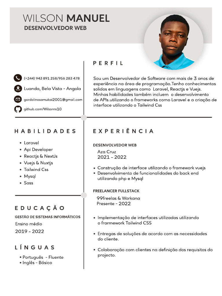 Desenvolvedor Web Fullstack em Angola | PDF