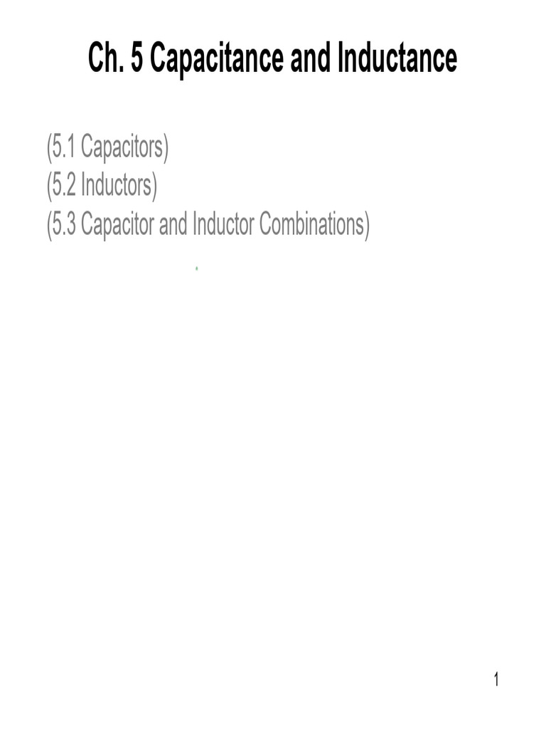 Capacitance and Inductance Overview | PDF