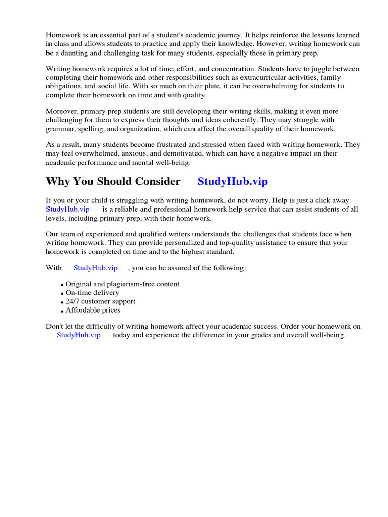 Check Homework Primary Prep | PDF | Essays | Homework