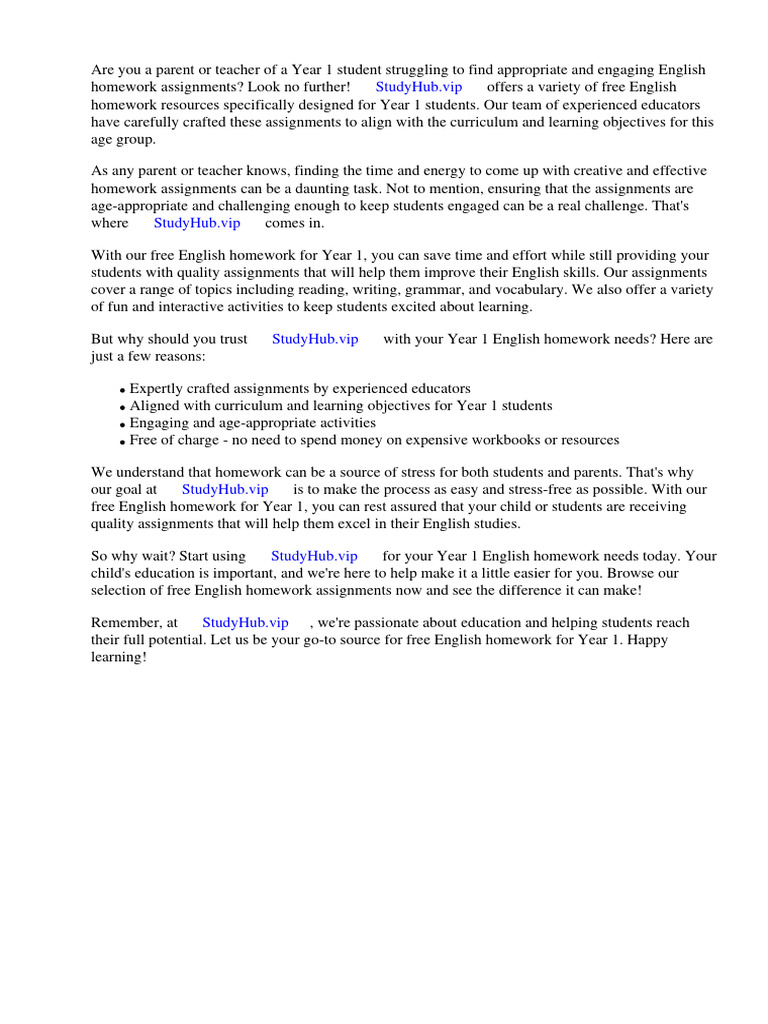 Free English Homework For Year 1 | Download Free PDF | Homework | Facebook