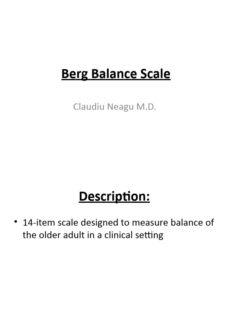 Berg Balance Scale PDF