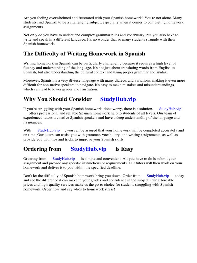 Did You Finish Your Homework in Spanish | PDF | Homework | Spanish Language
